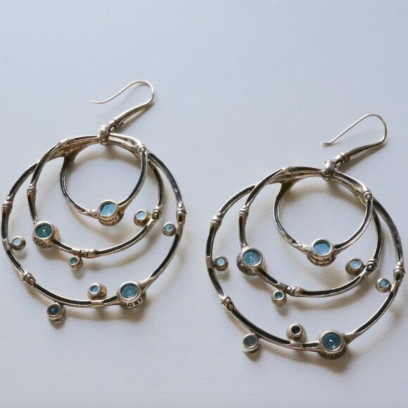 John Hardy Blue Topaz Earrings - Picture 4 of 5